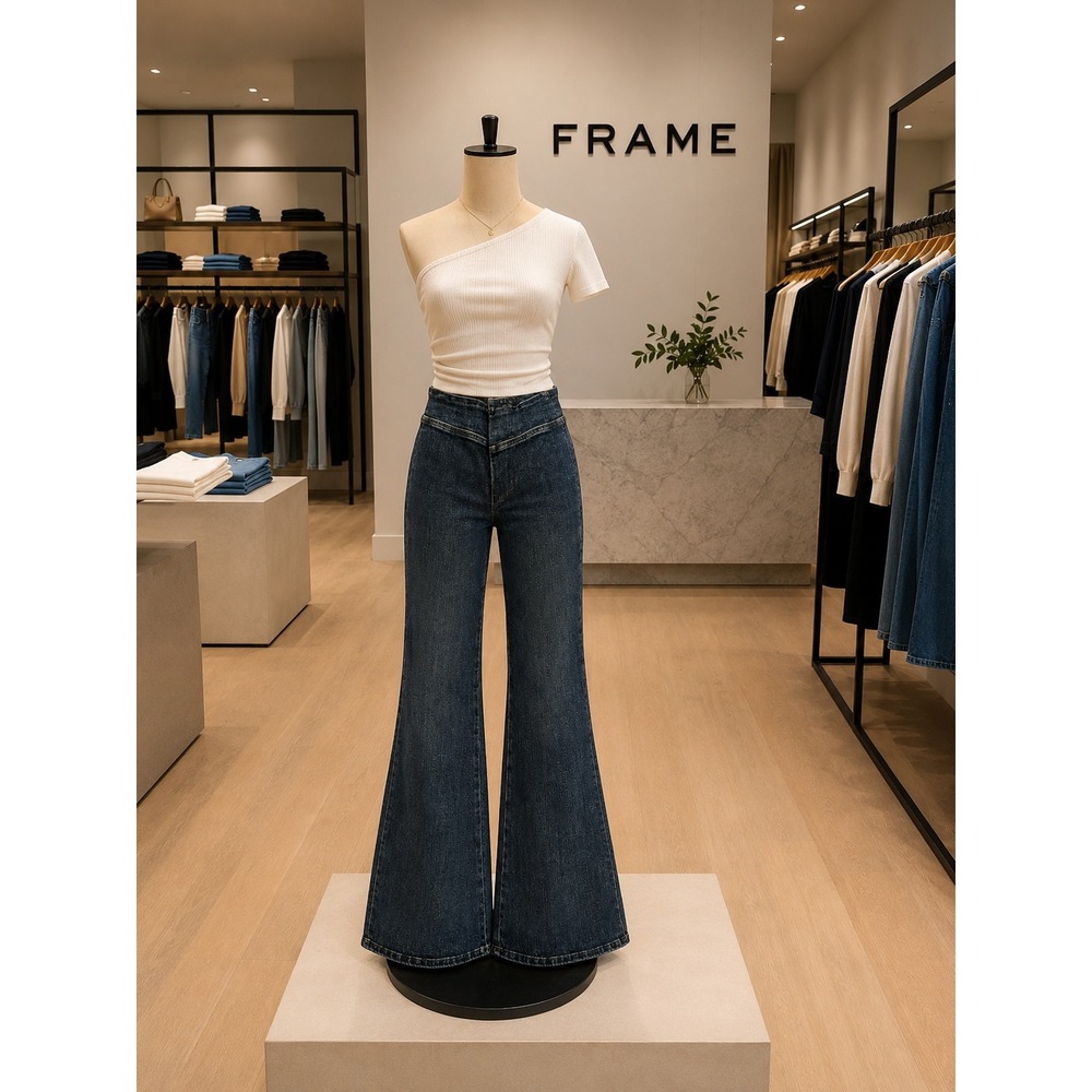FRAME Jet Set High Rise Flare Denim Jeans size 0